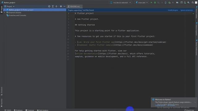 11  flutter project create in android studio