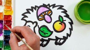 Рисунок ежа, раскрашивание для детей и малышей. Легкие рисунки животных.