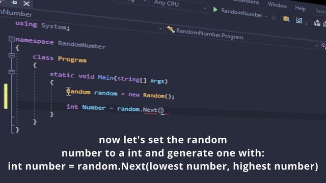 Quick Tutorial on Generating Random Numbers in C#