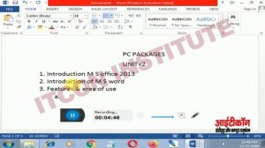 Introduction To Ms Office (2013)|Introduction To Ms Word|Features&Area Of Use|Pc-PackageUnit-2Part-