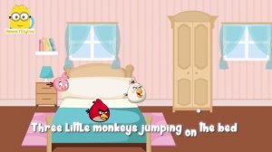 5 Little Angry Birds Jumping on the Bed \ Nursery Rhymes and More Lyrics