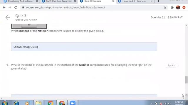 Coursera - Developing Android Apps with App Inventor || Week 3 || Quiz || Answers