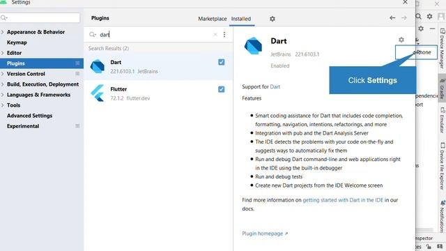 flutter project - How to uninstall flutter from Android Studio
