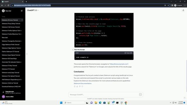 selenium js linux