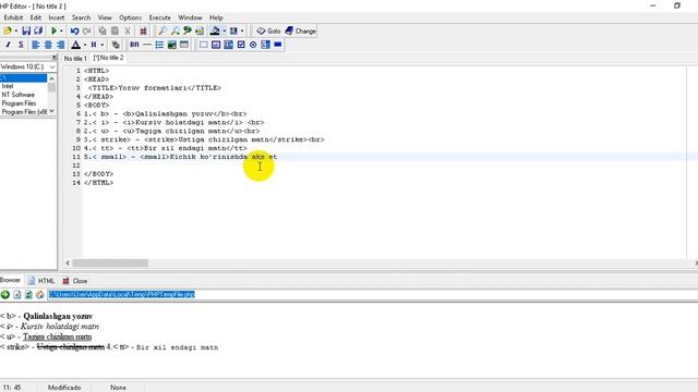 HTML Yozuv formatlari haqida soddagina tushincha *Pardayev Otabek* смотреть онлайн