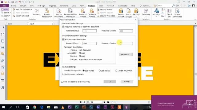 How to create Password protected documents using Foxit PhantomPDF