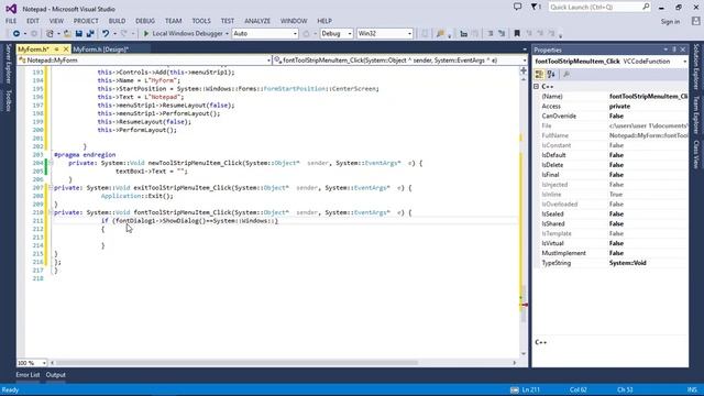 C++ GUI: Simple Notepad Application with Visual Studio | WinForms