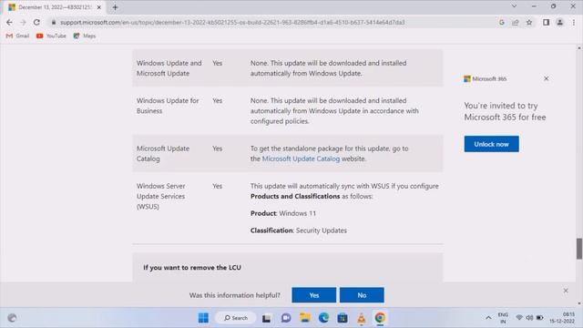 Windows 11 2022-12 cumulative update released | 21H2 & 22H2 | KB5021234 | KB5021255