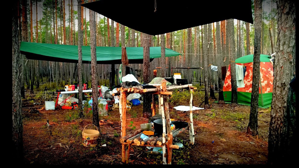 Жизнь в тайге. Рыбалка, новый табор. Серия 21