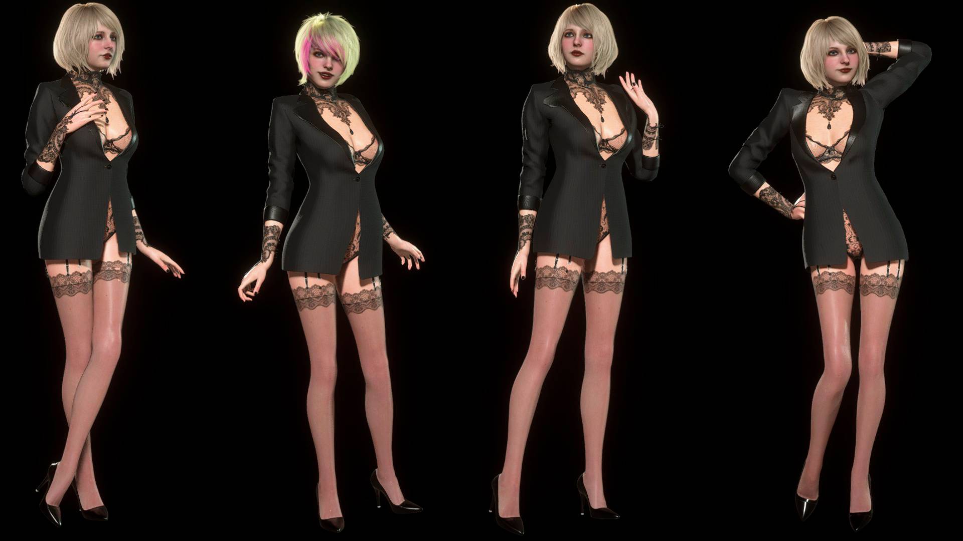 Resident Evil 4 #8 leon bunny skin suit and ashley business agent skin suit