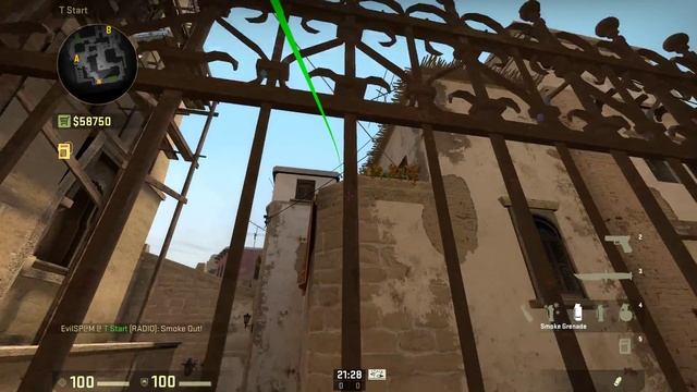 Mirage - T Spawn to Window Smoke смотреть онлайн