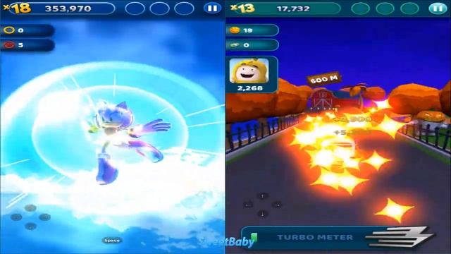 Sonic Dash Amy vs Oddbods Turbo Run Slick Android Gameplay смотреть онлайн