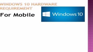 Hardware requirement for running windows 10