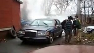 1992 Lincoln Town car burnout 2