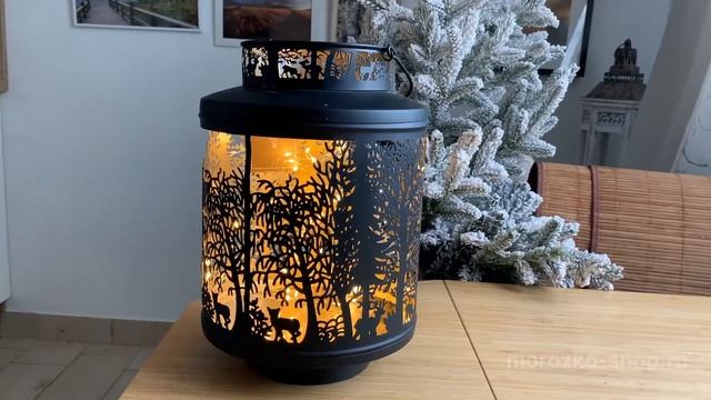Подсвечник-фонарь ПРЕМЕССА - ОЛЕНИЙ ЛЕС, металл, 30 см, 2015393