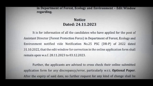 Assistant director forest update | Edit Window open #jkpsc #assistantdirector #forest