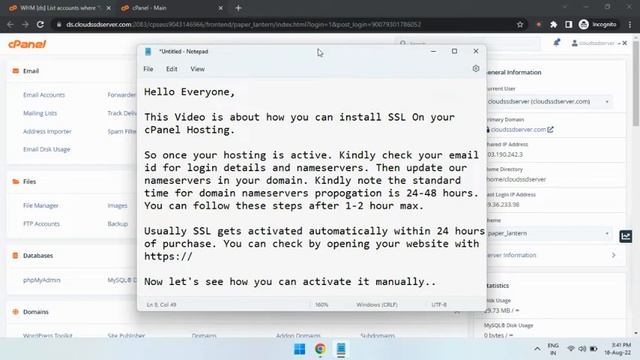 How to activate SSL cPanel Linux Shared Hosting  SSL Activation | SSL Installation cPanel | EzerHos