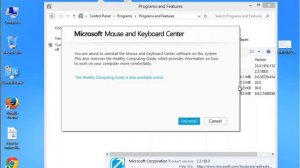 Uninstall Microsoft Mouse and Keyboard Center 2.3.188.0 in Windows 8