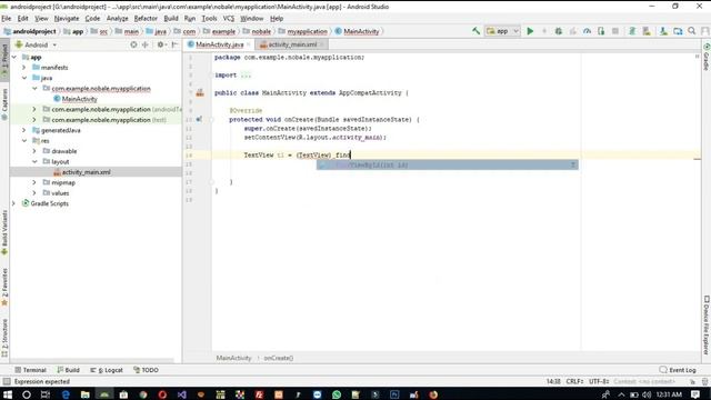 how to run first android program in android studio