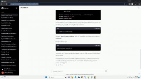 pip install pygame windows