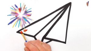 Как нарисовать бумажный самолетик. Простые уроки рисования для ребенка