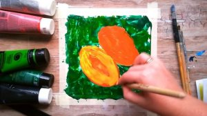 Как нарисовать фрукт ПАПАЙЯ акрилом | Урок рисования фруктов пошагово | Простое рисование красками