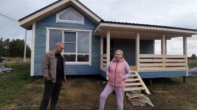 Видеоотзыв! Закончили строительство дома по проекту К58 7.5х9 м. с выносом террасы 1.5х5 м. в ЛО смотреть онлайн