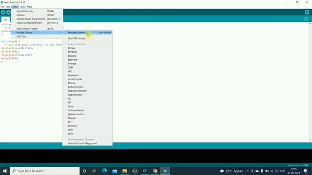 How to download and install Arduino 1.8.15 IDE and LED blinking using hardware