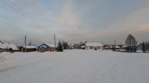 Зимняя дорога через Нижний Енангск (Кичменгско-Городецкий район)