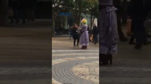 Drag Queen Clown - Lady Tracey Man-ish annoying the streets of Plymouth