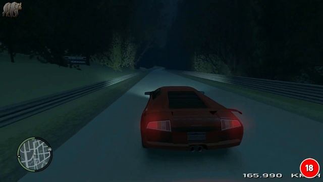 GTA IV Nurburgring Nordschleife - Lamborghini Murcielago 2005 смотреть онлайн