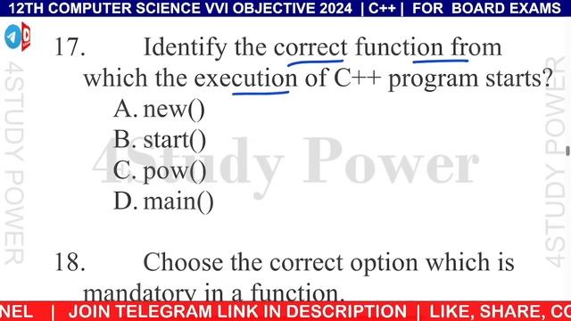 12th Computer Science Important Questions 2024 | Computer 12th Important Question 2024 | C++ MCQ