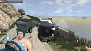 ПОЛИЦЕЙСКИЙ ПАТРУЛЬ И ПОГОНЯ в BEAMNG DRIVE + РУЛЬ