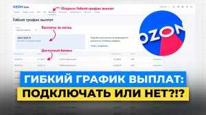 ГИБКИЙ ГРАФИК ВЫПЛАТ НА OZON: ПОДКЛЮЧАТЬ ИЛИ НЕТ?!?