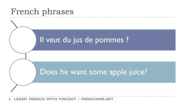 French Phrase # Does he want some apple juice смотреть онлайн