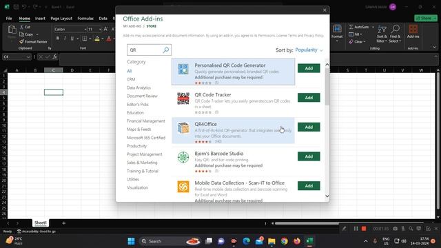 Generate QR - Code in Excel | Microsoft Excel QR Code |