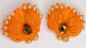 Яркие осенние бантики из репсовой ленты🍁🎀