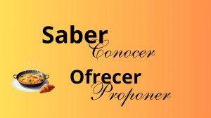 Saber и Conocer. Proponer и Ofrecer