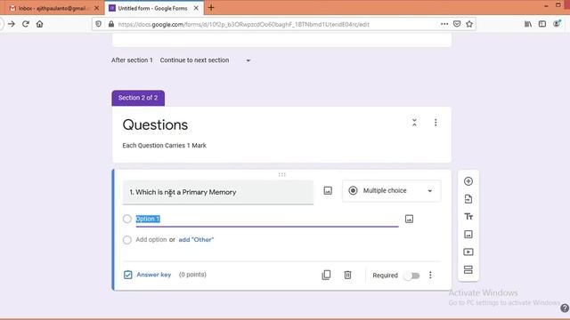 Online Test With Automatic Evaluation