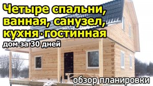 Проект дома с террасой с четырьмя спальнями, кухней-гостиной, ванной и санузлом на втором этаже
