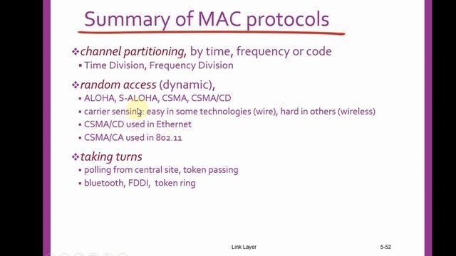 ##Data Link Layer||error detection, correction||Slotted ALOHA||Pure (unslotted) ALOHA||CSMA||MAC P| смотреть онлайн