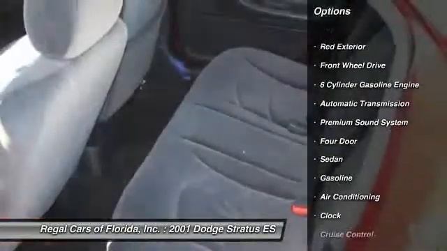 2001 Dodge Stratus ES Clearwater FL 33765 смотреть онлайн