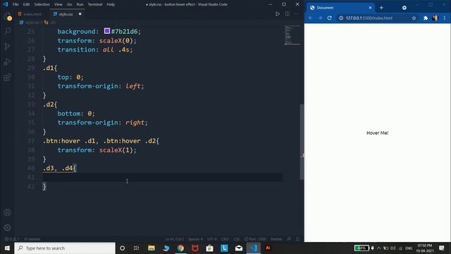 Border Animation - Button Hover Effect Using HTML CSS