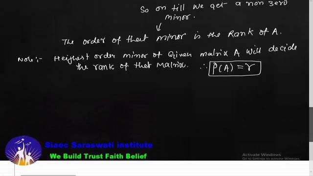 METHOD TO FIND RANK OF A MATRIX - DETERMINANTS, TRIANGULAR FORM, NORMAL FORM, ECHELON FORM смотреть онлайн