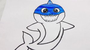 Акуленок раскраска |Сурет салу акула | Bolalar uchun akula chizish | Draw a baby shark