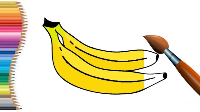 Learn FRUITS , Painting and Colouring #apple #banana #strawberry #orange #grape смотреть онлайн