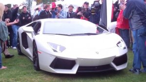 Jay Leno Driving Matte White Lamborghini Aventador LP700-4