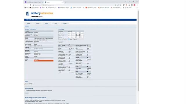 Setting IP address Lumberg Lion X IO-Link Block смотреть онлайн