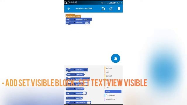 Make Drop-down Info Menu with decent Fade Effect in Android Application Using Sketchware