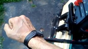 Выносим газ на румпель. Мотор TROLL2.5HP.